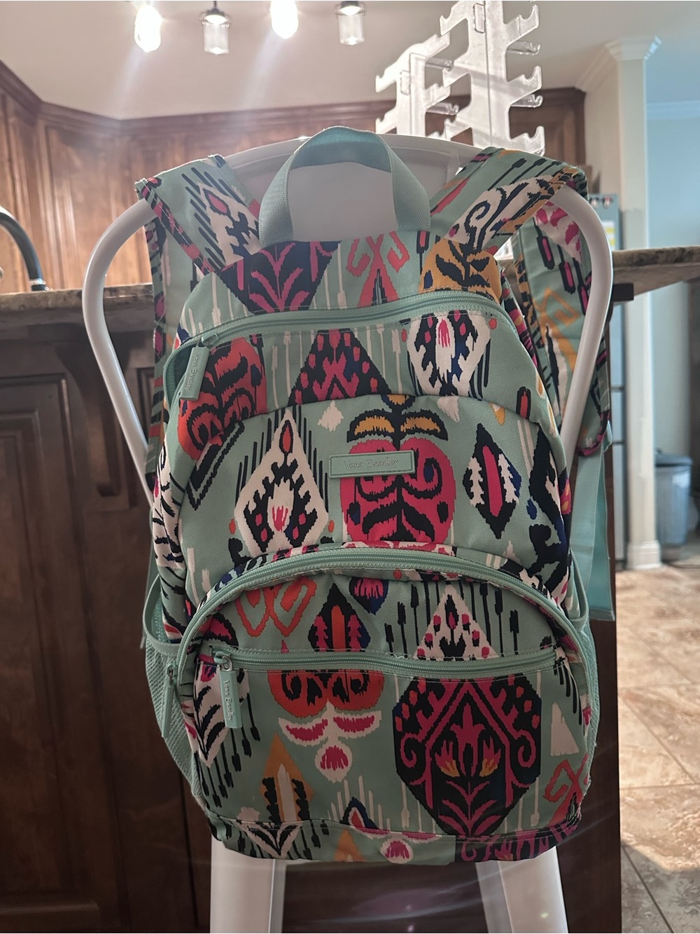 Vera Bradley Mint Ikat Print Kids Backpack